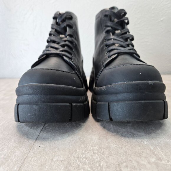 Rocket Dog Combat Boots Black Grunge Retro Lace Up Chunky Platform Hiker Booties - Picture 3 of 12